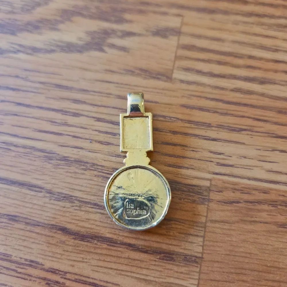 LIA SOPHIA Vintage Gold And Abalone Pendant TIMELESS CHIC! - Picture 2 of 4